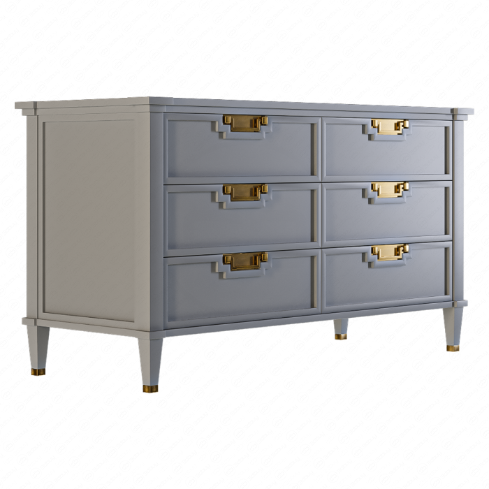 Комод с ручками из латуни