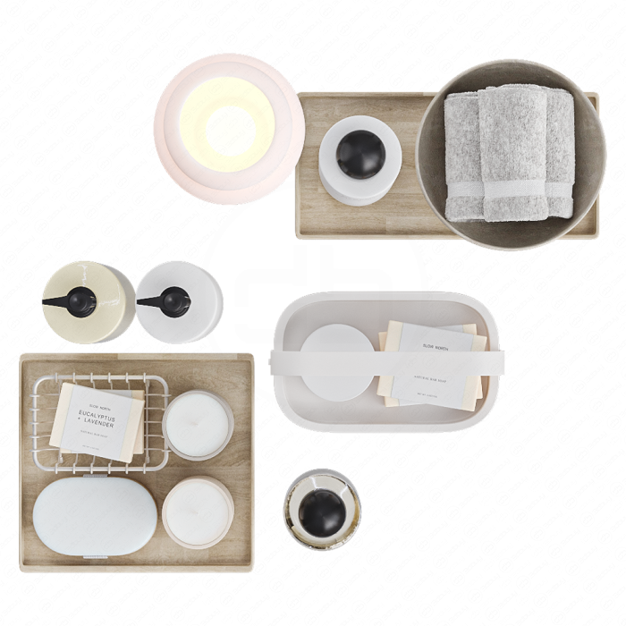 Набор аксессуаров для ванной на подносе