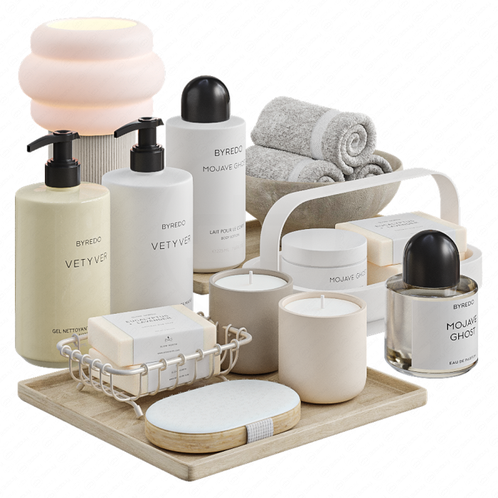 Набор аксессуаров для ванной на подносе