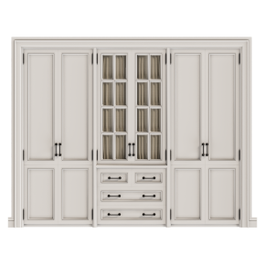 Custom-made built-in wardrobe.