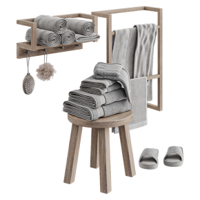 Bathroom accessories with towels