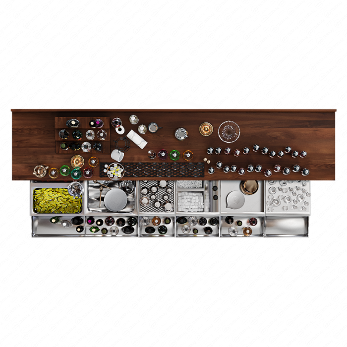 Барная стойка с коктейлями и алкоголем Барная стойка с коктейлями и алкоголем