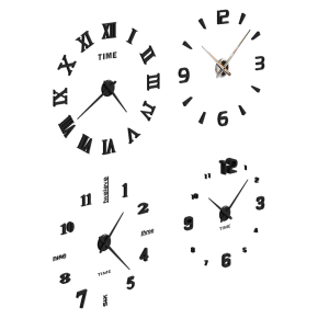 Wall clocks with different dials.