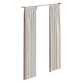 Beige curtains with fringe