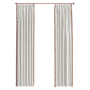 Beige curtains with fringe