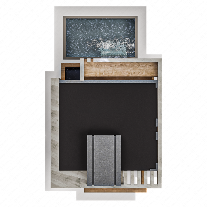 Современная вилла с бассейном и водопадом