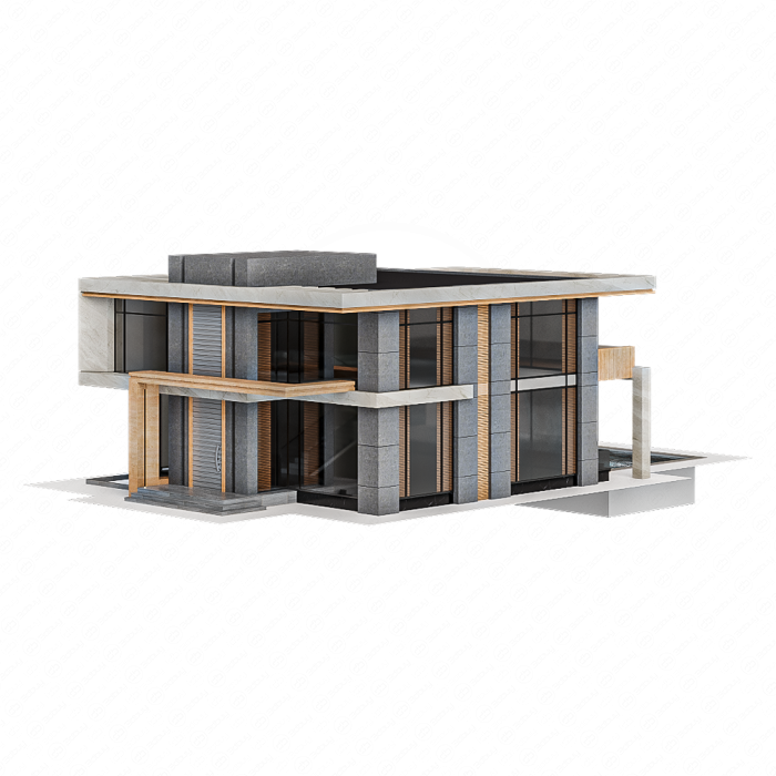 Современная вилла с бассейном и водопадом