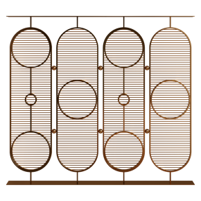 Golden decorative metal partition.