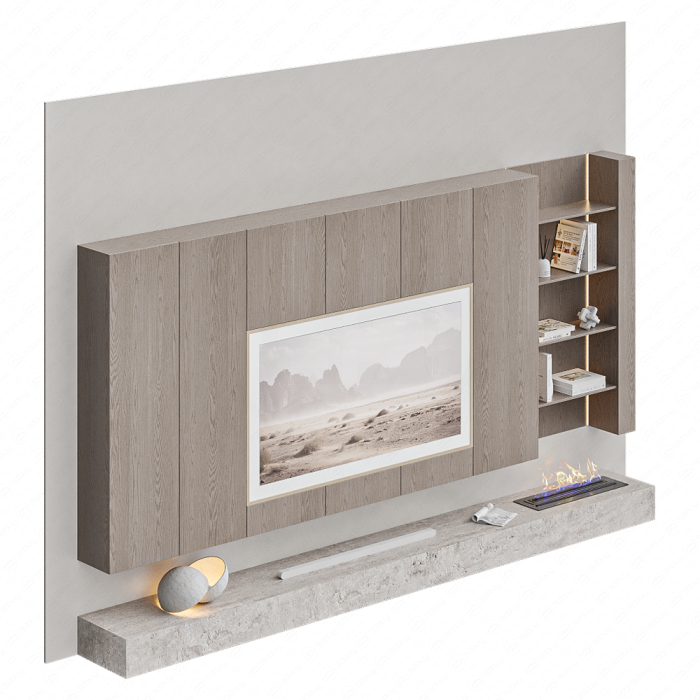 ТВ стенка Minimalism ZS c камином
