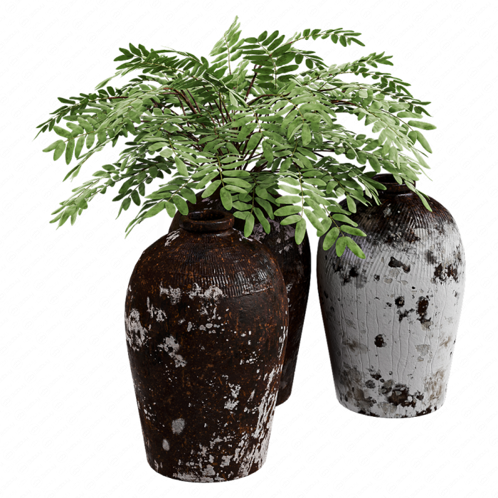 Декоративные сосуды RH Rice Wine Vessels с растениями