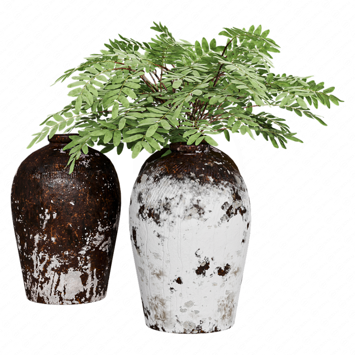 Декоративные сосуды RH Rice Wine Vessels с растениями