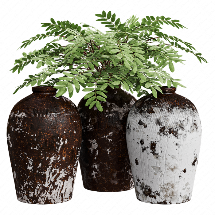 Декоративные сосуды RH Rice Wine Vessels с растениями