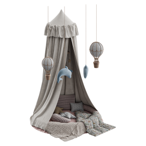 Children's room decor with a canopy.