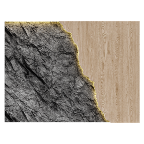 A wall panel that is half stone.