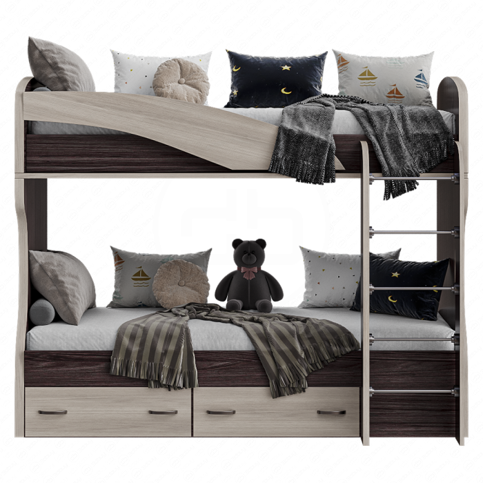 Кровать Bunk Wenge Milk Oak