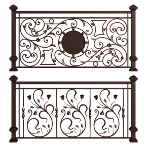 Wrought-iron fence.