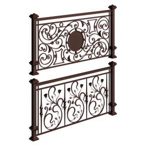 Wrought-iron fence.
