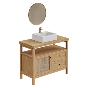 Gabin solid pine vanity unit from La Redoute