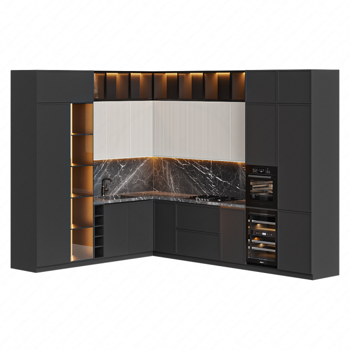 Кухня современная серая