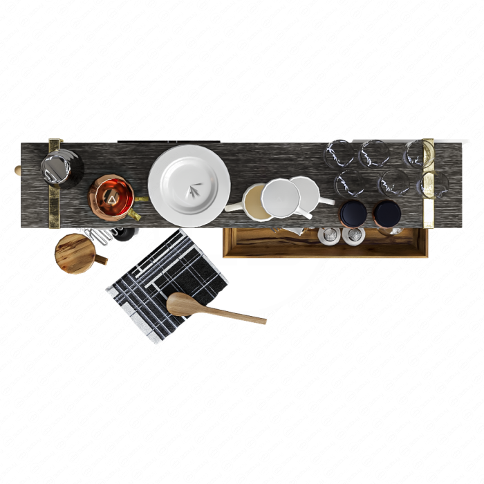 Полки с посудой и декором
