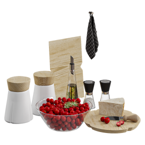 Decorative kitchen set with tomatoes
