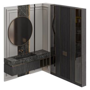 Bathroom furniture in a neoclassical style.