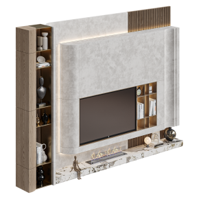 TV wall unit with corner shelves