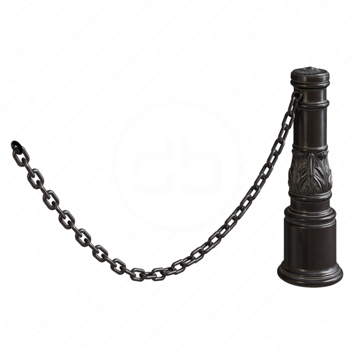 Черное ограждение с цепями