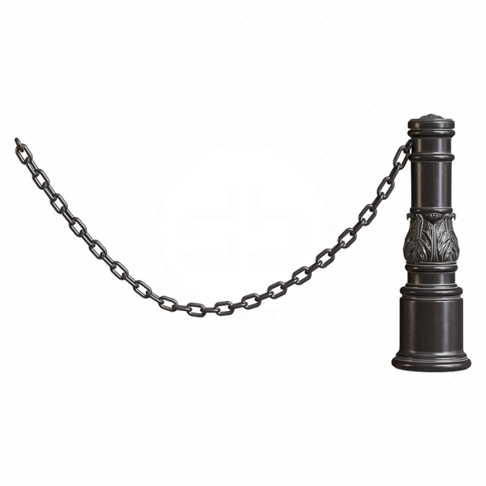 Черное ограждение с цепями