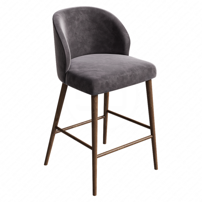 Барный стул Camille Anthracite Velvet Counter