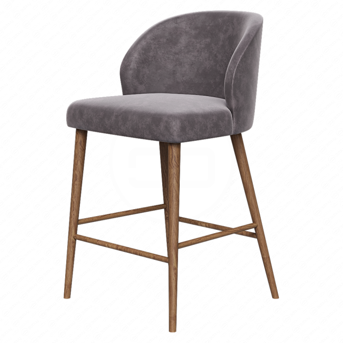 Барный стул Camille Anthracite Velvet Counter