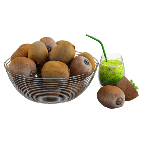 Киви в миске и свежий сок