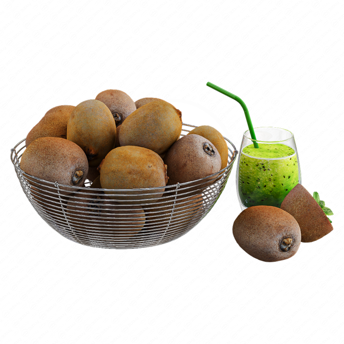Киви в миске и свежий сок