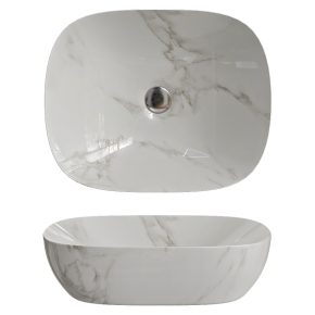Раковина овальная с эффектом мрамора Mabel
