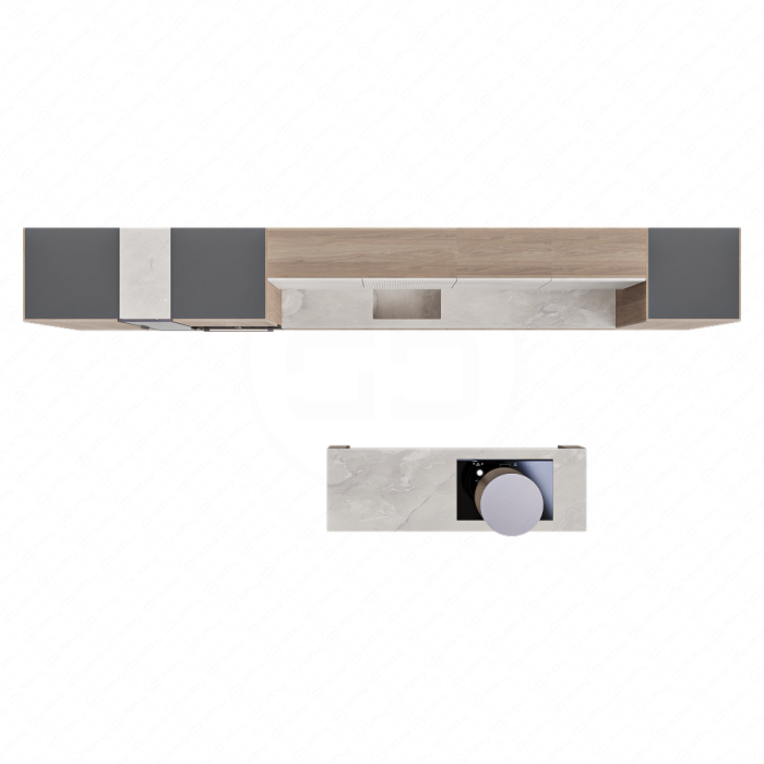 Кухня вбежево-коричневых тонах с островом