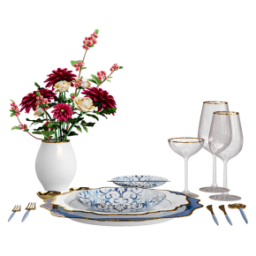 Decorative set for the kitchen table setting.
