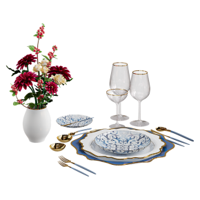 Decorative set for the kitchen table setting.
