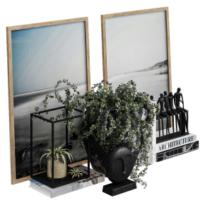 Decorative set with black statuettes