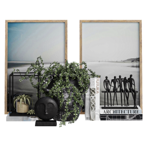 Decorative set with black statuettes