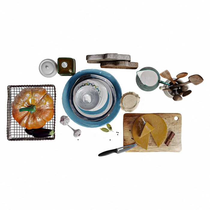 Кухонный декор с тыквой и сыром