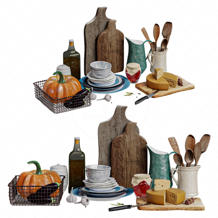 Кухонный декор с тыквой и сыром