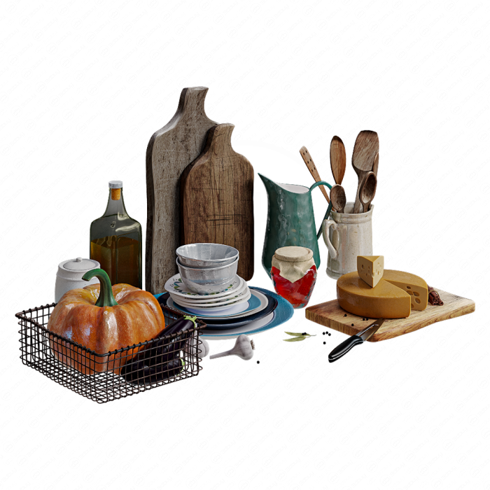 Кухонный декор с тыквой и сыром