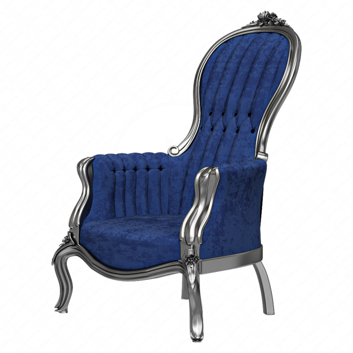 Диван и кресло в викторианском стиле синего цвета