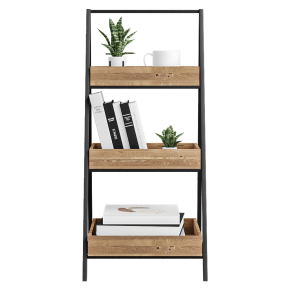 Three-tier shelf with décor.