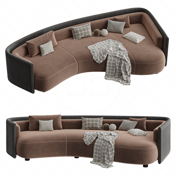 Уличный коричневый диван Bezier Cord от Минотти