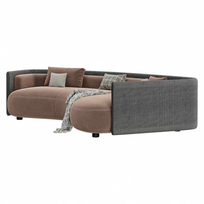 Уличный коричневый диван Bezier Cord от Минотти