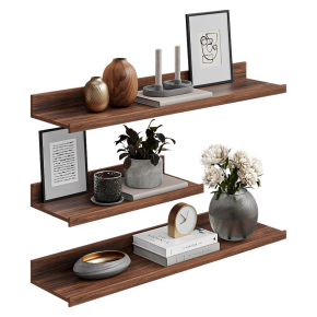 Decorative set in white and brown colors.