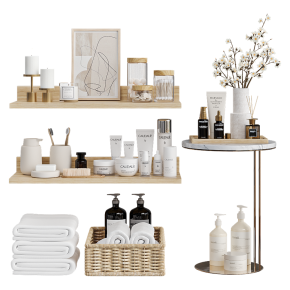 Приставной столик с декором для ванной