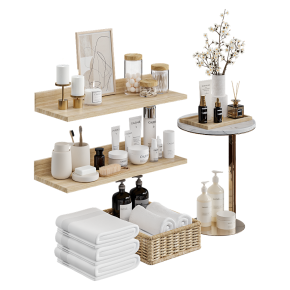 Приставной столик с декором для ванной