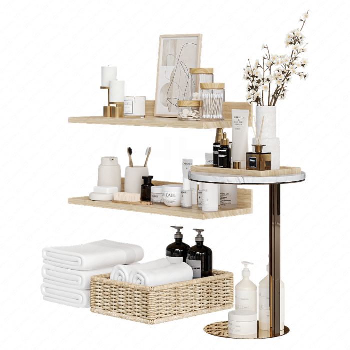 Приставной столик с декором для ванной Приставной столик с декором для ванной